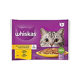 Whiskas Kümes Hayvanlı Yetişkin Kedi Pouch Yaş Mama 4 x 85 g