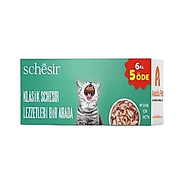Schesir Klasik Lezzetler Kedi Maması 6 x 80 g