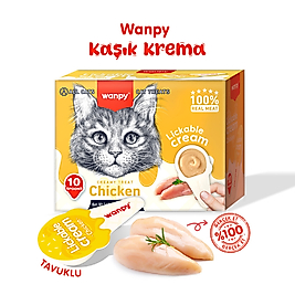 Wanpy Tavuklu Kaşık Krema Kedi Ödül Maması 10x16 Gr