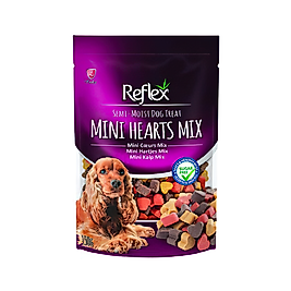 Reflex Karışık Renkli Mini Kalpli Yarı Yumuşak Köpek Ödül Maması 150 g