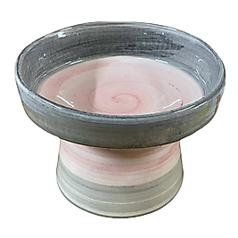 Fırça İzli Döküm Mama Kabı Pembe Gri