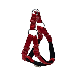 Doggie Konforlu Dokumadan El Yapımı Ronin Model Köpek Göğüs Tasması Kırmızı 1,5 x 40 - 45 cm