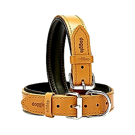 Doggie Firstclass Köpek Deri Boyun Tasması Camel 1,5 x 20 - 25 cm