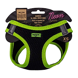 Doggie Havalı Dokuma Neon Serisi Küçük Irk Köpek Göğüs Tasması Sarı XS 30 - 34 cm