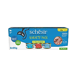 Schesir Fillet Karışık Lezzetli Yetişkin Kedi Yaş Maması (6 x 85 g)