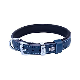 Doggie Comfort Deri El Yapımı Köpek Boyun Tasması Royal Blue 2 x 35 - 40 cm