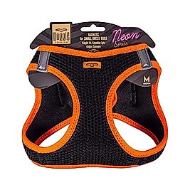 Doggie Havalı Dokuma Neon Serisi Küçük Irk Köpek Göğüs Tasması Turuncu M 38 - 44 cm