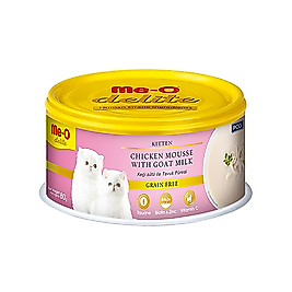 Me-O Delite Tahılsız Keçi Sütlü ve Tavuk Etli Yavru Kedi Konserve Maması 80 g