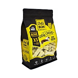 Deli Bon Deri Press Beyaz Kemik Köpek Ödülü 50'li (7 cm)