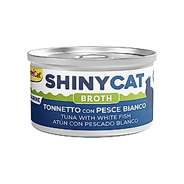 GimCat Shinycat Broth Sos İçinde Beyaz Balıklı & Ton Balıklı Konserve Kedi Maması 70 g