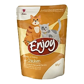 Enjoy Sos İçinde Et Parçacıklı Tavuk Etli Yetişkin Kedi Pouch Mama 85 g