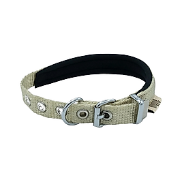 Doggie Dokuma Softlu Sade Köpek Boyun Tasması Haki 2 x 30 - 35 cm
