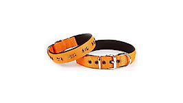 Doggie Comfort Dokuma Kemikli Köpek Boyun Tasması Large Turuncu 3x47-55 cm