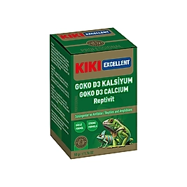 Kiki Excellent Goko D3 Kalsiyum Sürüngenler ve Amfibiler İçin Toz Mineral 50 g