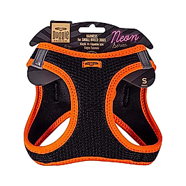 Doggie Havalı Dokuma Neon Serisi Küçük Irk Köpek Göğüs Tasması Turuncu S 32 - 38 cm