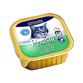 Plaisir Morina Balıklı Kısırlaştırılmış Kedi Konserve Maması (100 g)