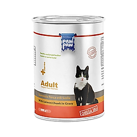 Pawpaw Somonlu ve Parça Etli Soslu Yetişkin Kedi Maması (400 g)
