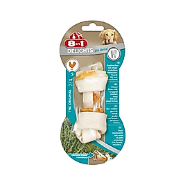 8in1 Delights Düğümlü Tartar Oluşumunu Engelleyen Tavuk Etli Köpek Ödül Kemiği S (35 g)