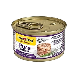 GimDog Pure Delight Parça Tavuk Etli ve Ton Balıklı Yetişkin Köpek Konserve Maması 85 g