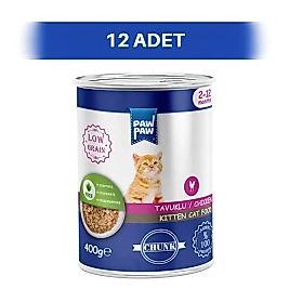 Pawpaw Tavuk Etli Yavru Kedi Konserve Maması (12 x 400 g)