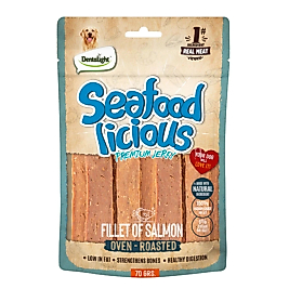 Dentalight Licious Somon Filetolu Kurutulmuş Köpek Ödülü  70g