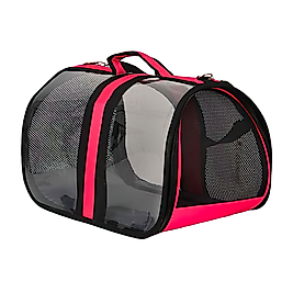 Petpretty Bacco Milano Kedi ve Köpek Taşıma Çantası Şeffaf Pembe (28 x 44 x 28 cm)