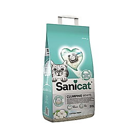 Sanicat Clumping White Cotton Oksijen Kontrol Ultra Emici Kedi Kumu 20 L