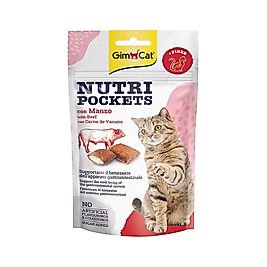 GimCat Nutri Pockets Biftek Etli ve Maltlı Kedi Ödülü (60 g)