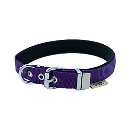 Doggie Dokuma Softlu Sade Köpek Boyun Tasması Mor 2 x 35 - 40 cm