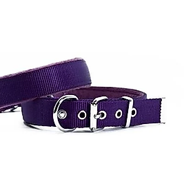 Doggie Polar Pedli Sade Dokuma Boyun Tasması Mor 2 5x42-50 Cm