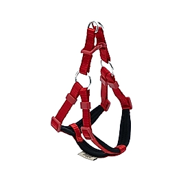 Doggie Konforlu Dokumadan El Yapımı Ronin Model Köpek Göğüs Tasması Kırmızı 1 x 30 - 35 cm