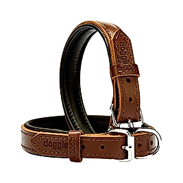 Doggie Firstclass Köpek Deri Boyun Tasması Medium Kahverengi 2x35-40 cm