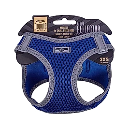 Doggie Havalı Dokuma Reflektör Serisi Küçük Irk Köpek Göğüs Tasması Mavi 2XS 26 - 30 cm