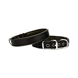 Doggie Konforlu Dokumadan El Yapımı Köpek Boyun Tasması Black 1,5 x 20 - 25 cm