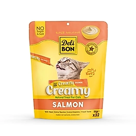 Delibon Creamy Somon Etli Sıvı Kedi Ödül Maması (32 x 15 g)