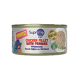 Supreme Cat Tiftiklenmiş Tavuk Göğsü ve Karidesli Konserve Kedi Maması 70 g