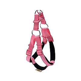 Doggie Konforlu Dokumadan El Yapımı Ronin Model Köpek Göğüs Tasması Pembe 1,5 x 40 - 45 cm