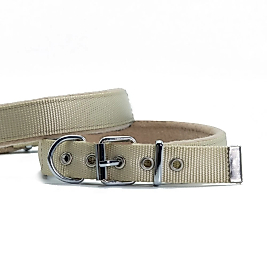 Doggie Polar Dokumadan El Yapımı Köpek Boyun Tasması 2.5x37-45 Cm K.Haki