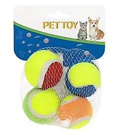 4LÜ MİNİ TENİS TOPU KEDİ OYUNCAĞI 4 CM
