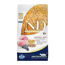 N&D Ancestral Grain Kuzu Etli ve Yaban Mersinli Yetişkin Kedi Maması (1,5 kg)