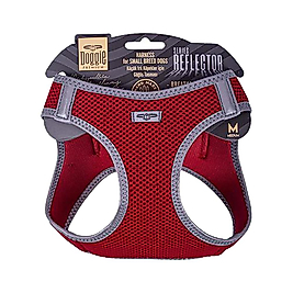Doggie Reflektör Serisi Havalı Dokuma Küçük Irk Göğüs Tasması Kırmızı 38-44 cm