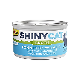 GimCat Shinycat Broth Sos İçinde Ançüezli & Ton Balıklı Konserve Kedi Maması 70 g
