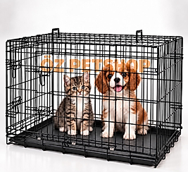 Aqua Boutique Metal Kedi Köpek Kafesi Siyah 60x40x48CM