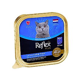 Reflex Plus Jöle İçinde Parça Morina ve Alabalıklı Yetişkin Kedi Konservesi 85 g