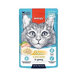 Wanpy Stew Gravy Sos İçerisinde Tavuk Etli Kedi Yaş Maması (70 g)