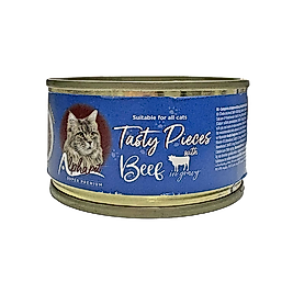 Alphapet Sığır Etli, Soslu & Parça Etli Yaş Kedi Konserve Maması (85 g)