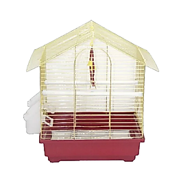 Dayang Renkli İki Kapılı Kubbeli Muhabbet Kuşu Kafesi 29,5 x 22,5 x 38,5 cm