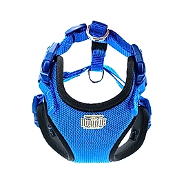 Doggie Havalı Dokuma Köpek Göğüs Tasması Mavi 1,5 x 40 - 50 cm