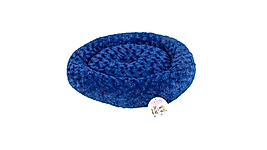 Petpretty Pelüş Simit Yatak Küçük Irk Köpek ve Kediler İçin Mavi 55x55 cm