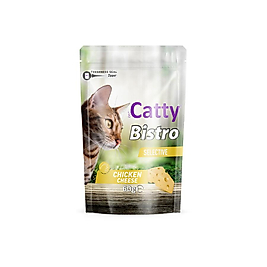 Catty Bistro Seçici Kediler İçin Tavuklu ve Peynirli Kedi Ödül Maması 60 Gr